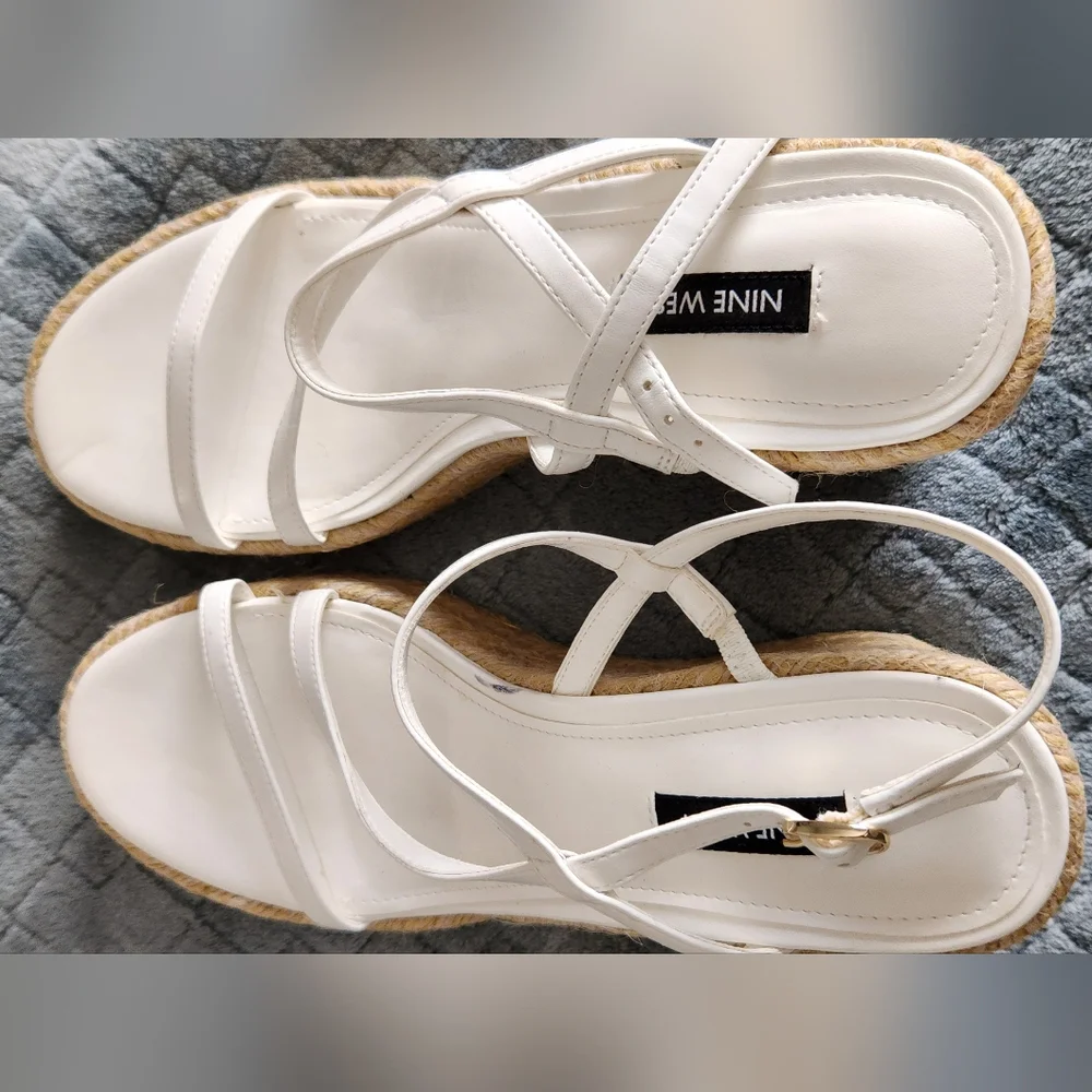 NWT Nine West Women's Jill Wedged Sandals - Picture 2 of 5